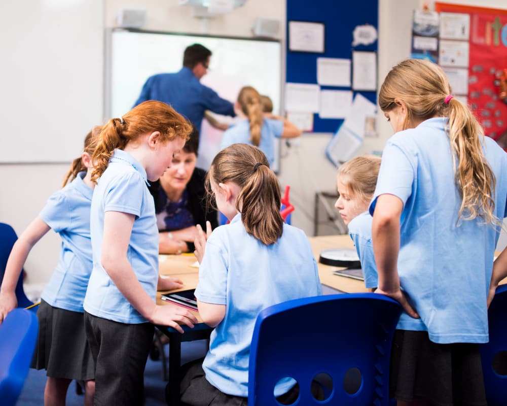 Kids learning in classroom