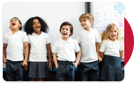 group of children laughing