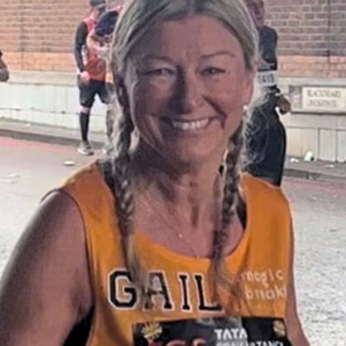 Gail running the London Marathon