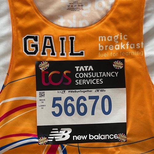 Gail's vest from the London Marathon